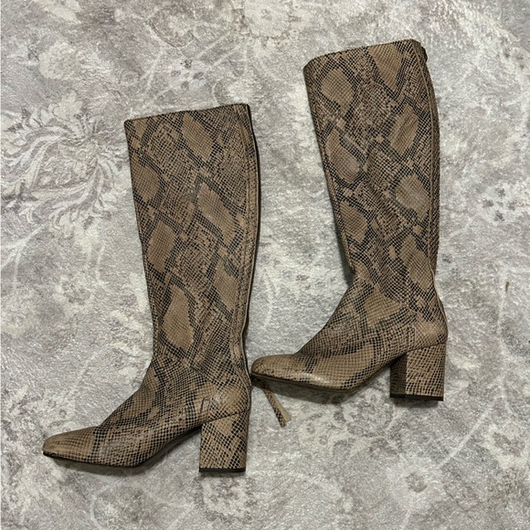 Free People Newcastle Tall Snakeskin Boot - Picture 2 of 10
